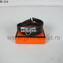 Hermes Rivale Double Wrap Bracelet Black Silver